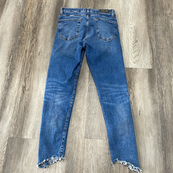 Zara Denim ankle jeans size 4 raw hem medium wash blue - Picture 8 of 15
